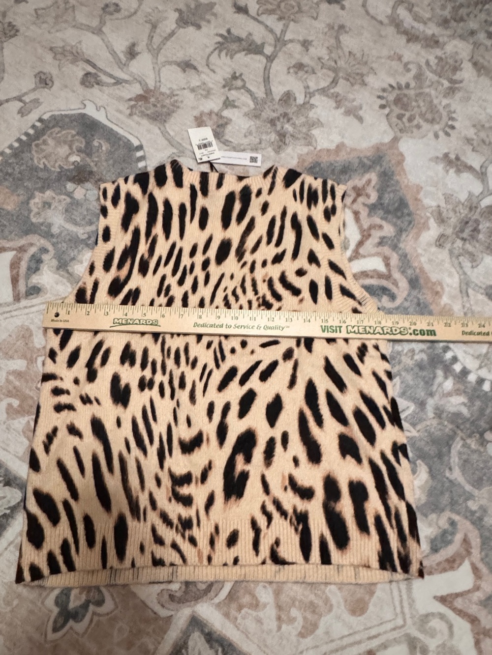 Sanctuary Cream and Black Leopard-Print Sleeveless sweater Tank - Picture 5 of 8